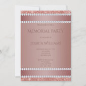 Invitation Fête commémorative Glitzy Rose Gold & Diamond Gem (Dos)