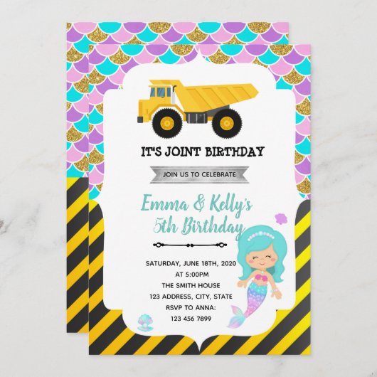 Invitation Fête commune de la construction de sirènes Invitat (Devant / Derrière)