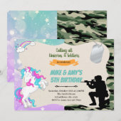 Invitation Fête commune de l'armée de licorne (Devant / Derrière)