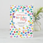 Invitation Fête Confetti Colorés (Debout devant)