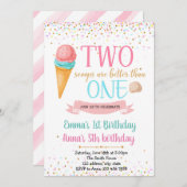 Invitation Fête conjointe crème glacée (Devant / Derrière)