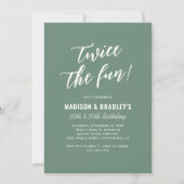 Invitation Fête conjointe d'anniversaire deux fois plus verte (Devant)