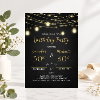 Invitation Fête conjointe d'anniversaire double célébration