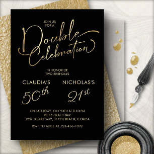 Invitation Fête conjointe d'anniversaire pour adultes