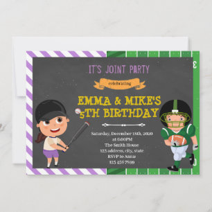 Invitation Fête conjointe de baseball football