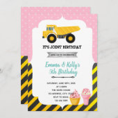 Invitation Fête conjointe de construction de crème glacée (Devant / Derrière)