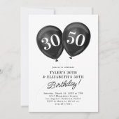 Invitation Fête conjointe de double anniversaire (Devant)