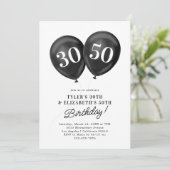 Invitation Fête conjointe de double anniversaire (Debout devant)