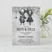 Invitation Fête conjointe d'Halloween et d'anniversaire (Debout devant)