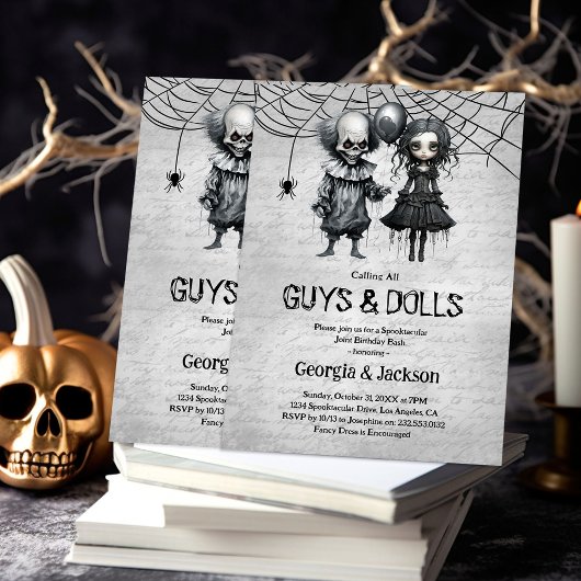 Invitation Fête conjointe d'Halloween et d'anniversaire