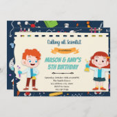 Invitation fête conjointe enfant scientifique (Devant / Derrière)