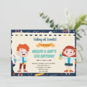 Invitation fête conjointe pour enfants scientifiques (Debout devant)