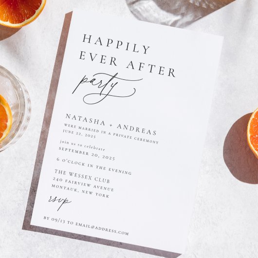 Invitation Fête Contemporaine Chic et Happily Ever After