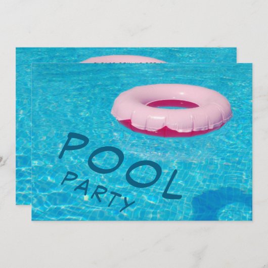 Invitation Fête Cool au Piscine (Devant / Derrière)