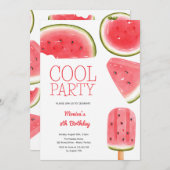 Invitation Fête cool de Watermelon (Devant / Derrière)