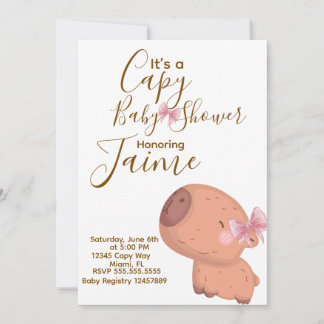 Invitation Fête Coquette Capy Baby Shower Ruban