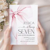Invitation Fête Coquette Rose pour 7 ans