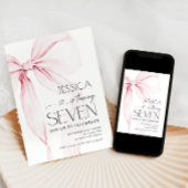 Invitation Fête Coquette Rose pour 7 ans