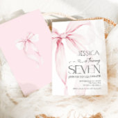 Invitation Fête Coquette Rose pour 7 ans