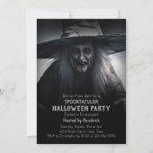Invitation Fête Costume de sorcière éffrayante Halloween (Devant)