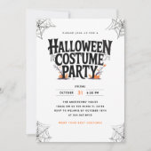 Invitation Fête Costume d'Halloween d'automne éffrayant (Devant)