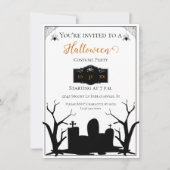 Invitation Fête Costume éffrayante d'Halloween du cimetière (Devant)