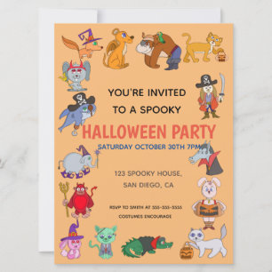 Invitation Fête Costume Enfants Halloween