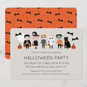 Invitation Fête Costume Enfants Halloween (Devant / Derrière)