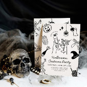 Invitation Fête Costume Halloween dessinée à la main