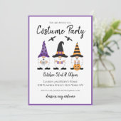 Invitation Fête Costume Halloween Gnomes violet orange (Debout devant)