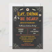 Invitation Fête Costume Halloween, Manger Boire & Etre Effray (Devant)