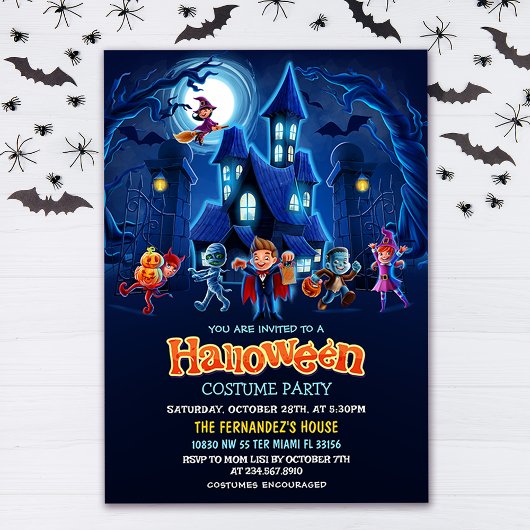 Invitation Fête Costume Halloween moderne Anniversaire