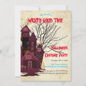 Invitation Fête Costume Maison Fantôme Halloween Épouvantable (Devant)