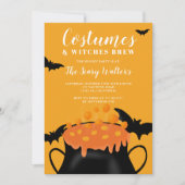Invitation Fête costumée de chauves-souris à potion orange d' (Devant)