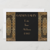 Invitation Fête costumée de Gatsby des années 1920 (Devant)