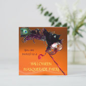 Invitation FÊTE COSTUMÉE D'HALLOWEEN,Jaune Orange (Debout devant)