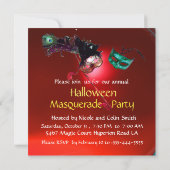 Invitation FÊTE COSTUMÉE D'HALLOWEEN, Rouge (Dos)