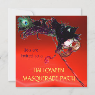 Invitation FÊTE COSTUMÉE D'HALLOWEEN, Rouge