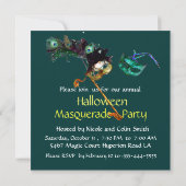 Invitation FÊTE COSTUMÉE D'HALLOWEEN, Vert jaune (Dos)