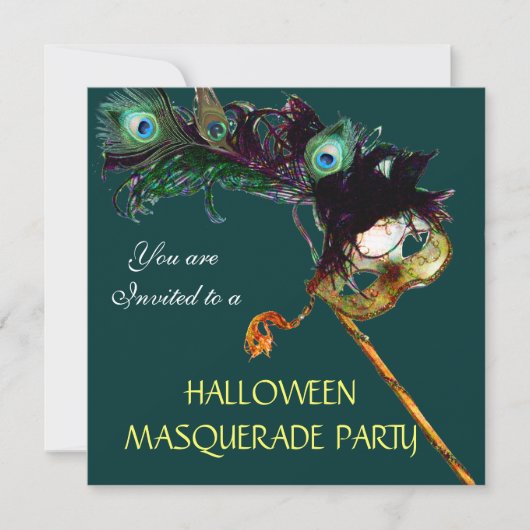 Invitation FÊTE COSTUMÉE D'HALLOWEEN, Vert jaune (Devant)
