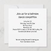 Invitation Fête costumée, Fête de danse de salle de bal, chat (Dos)