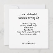 Invitation Fête costumée, Fête de danse de salle de bal, chat (Dos)