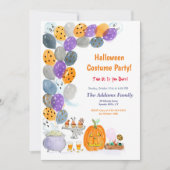 Invitation Fête costumée Halloween Aquarelle (Devant)