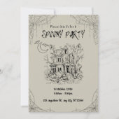 Invitation Fête Costumée Maison Hantée Vintage (Devant)