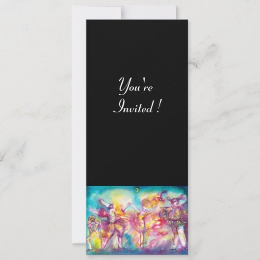 Invitation FÊTE COSTUMÉE,Masques de Mardi Gras,Danse,Musique (Devant)