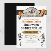 Invitation Fête Costumée Sorcières et Squelettes Danseurs (Devant / Derrière)