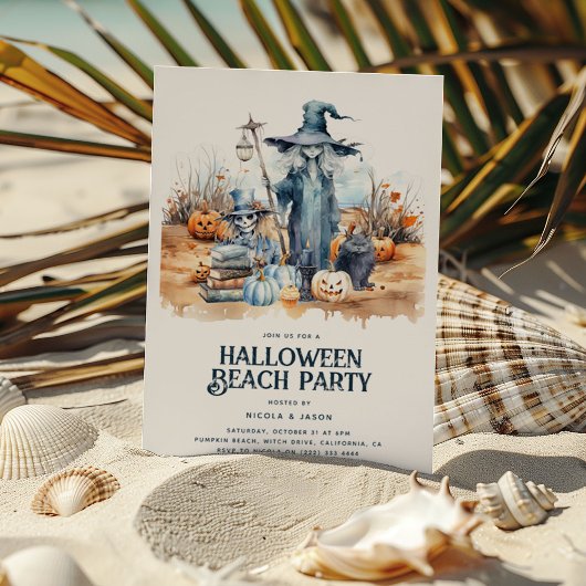 Invitation Fête côtière d'Halloween Beach