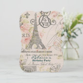 Invitation fête d' anniversaire de paris, la tour de l' eiffe (Debout devant)
