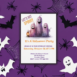Invitation Fête d’Halloween Éffrayante pour les Fantômes pour