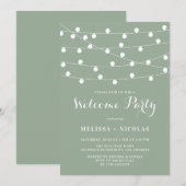 Invitation Fête d'accueil verte de la taille de chaîne lunair (Devant / Derrière)